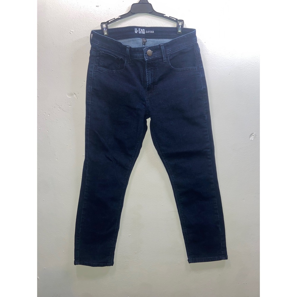 U-510 Xavier Classic Capsule Flattering Dark Wash Slim Fit Jeans Denim 31x27